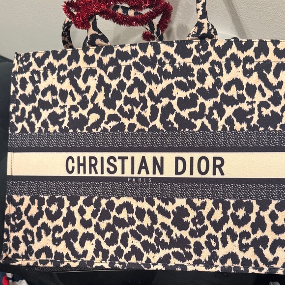 Dior Handbags - Dior Black and Tan Leopard Print Bag
